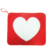 Коврик "Сердце"ПЭ (бело-красный)