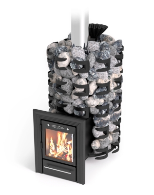 Печь для бани ПБ Семирамида Inox Люмина антрацит