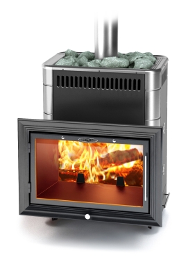 Печь для бани ПБ Витрувия II Carbon БСЭ ТО антрацит НВ