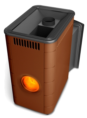 Печь для бани ПБ Аврора Inox Витра Иллюминатор терракота