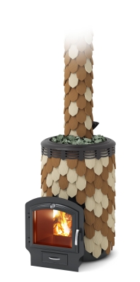 Печь для бани ПБ Альфа Панголина Inox ЧДБСЭ ЗК шамот- терракота