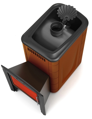 Печь для бани ПБ Ангара 2012 Inox Витра ЗК терракота