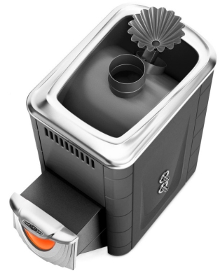 Печь для бани ПБ Ангара 2012 Inox ДН ЗК ТО антрацит