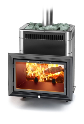 Печь для бани ПБ Витрувия II Carbon БСЭ антрацит НВ
