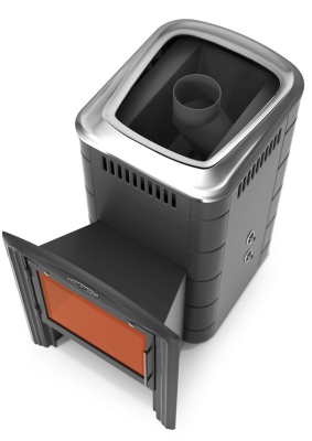 Печь для бани ПБ Тунгуска 2017 Carbon Витра ТО антрацит