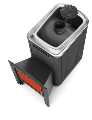 Печь для бани ПБ Ангара 2012 Carbon Витра ЗК антрацит